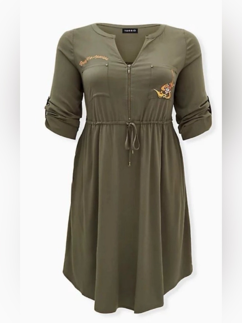 Torrid Disney Aladdin Abu long sleeve challis from with zipper shirt dress 4X